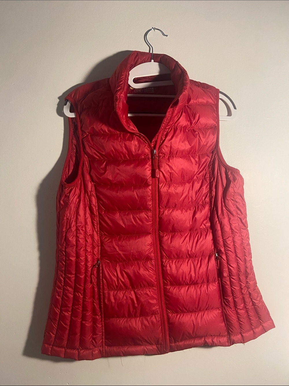Women’s Red Quilted Lightweight Puffer Vest - Sleeveless Zip Front